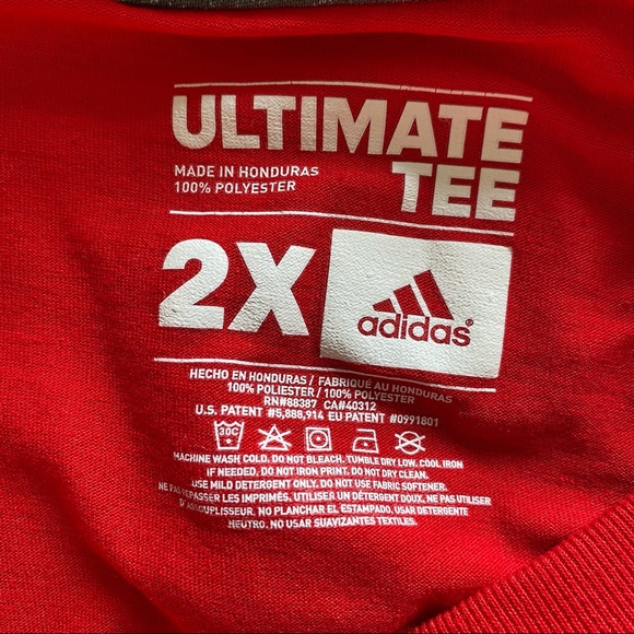 Red Adidas Ultimate Tee - Picture 5 of 8